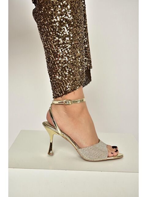 Fox Shoes Altın Kadın Topuklu Ayakkabı Y820140034 - S000517931-20076