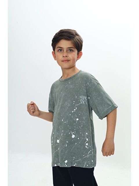 Toontoykids Erkek Çocuk Yıkamalı Sıçratma Baskılı Tişört - S000375949-526
