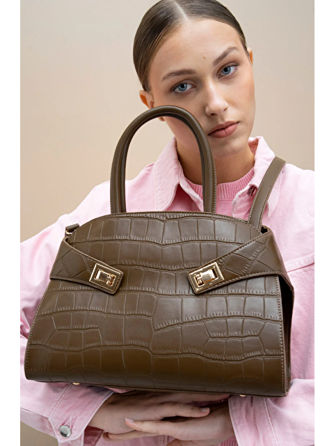 Matthew Cox Kroko Desenli Kadın El ve Omuz Çantası BYN2286 - S000505943-19413