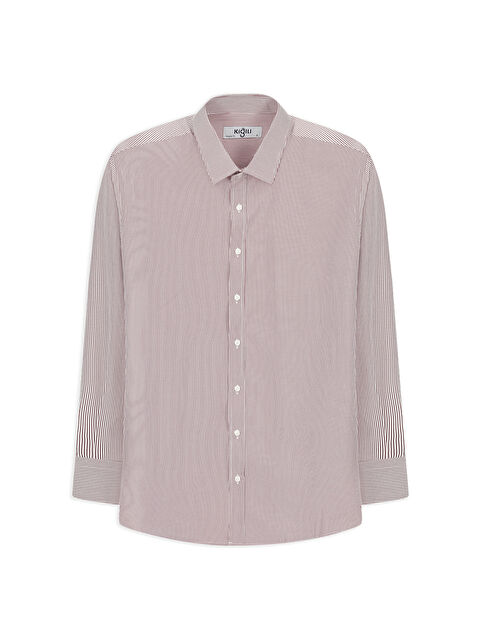 Kiğılı Uzun Kol Klasik Çizgili 4 Mevsim Pamuklu Kolay Ütülenebilir Gömlek - S000457936-18657