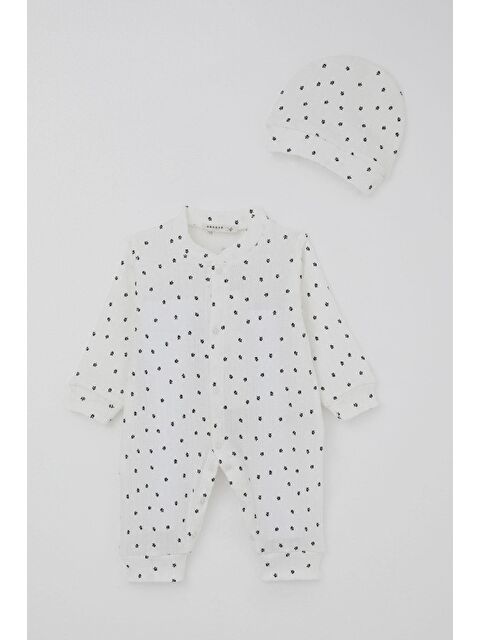 Breeze Kız Bebek Tulum Mini Çiçek Masalı Beyaz (0-6 Ay) - S000492444-20063