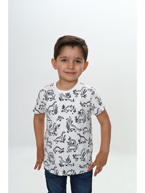 Toontoykids Erkek Çocuk Komple Dinozor Baskılı Tişört - S000375952-20063