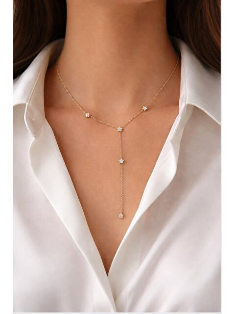 New Obsessions Yıldız Detaylı Çelik Y Kolye - S000505946-20076