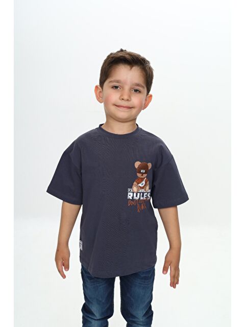 Toontoykids Erkek Çocuk Rules Şapkalı Ayı Baskılı Tişört - S000375951-29666