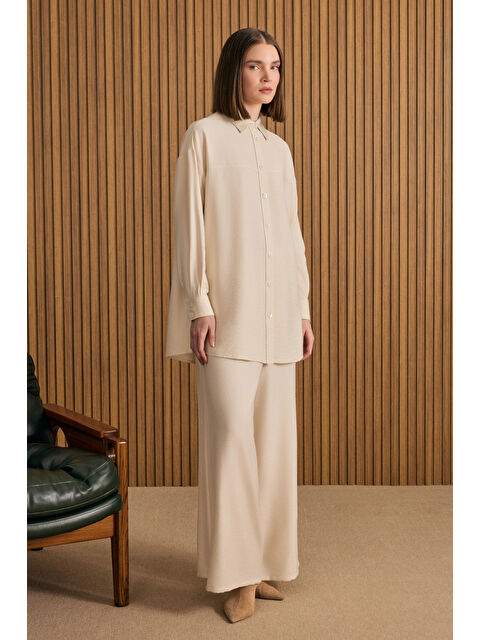 AKER Taş Beli Lastikli Viscon Pantolon Etek