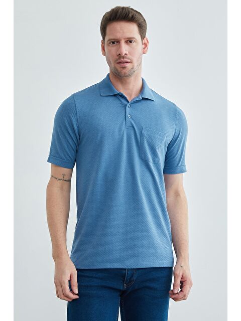 Fullamoda Desenli Tek Cepli Polo Yaka Tişört - S000514878-17234