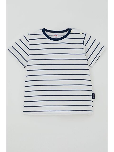 Breeze Erkek Çocuk Tişört Patlı Çizgili Beyaz (1-3 Yaş)