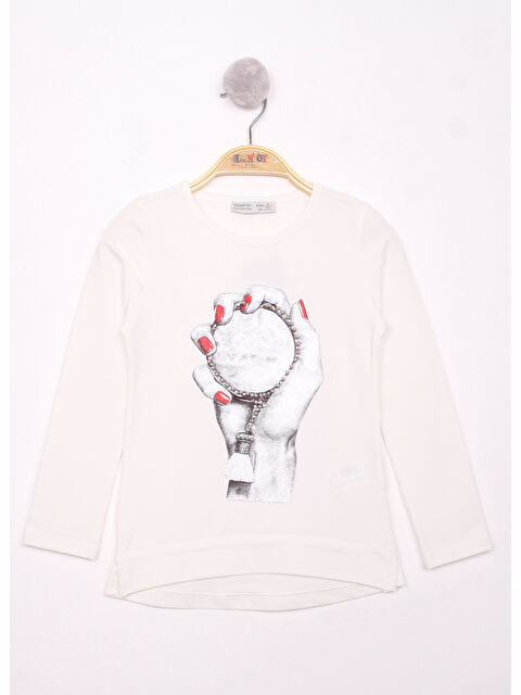 Toontoykids Kız Çocuk El Baskılı T-Shirt