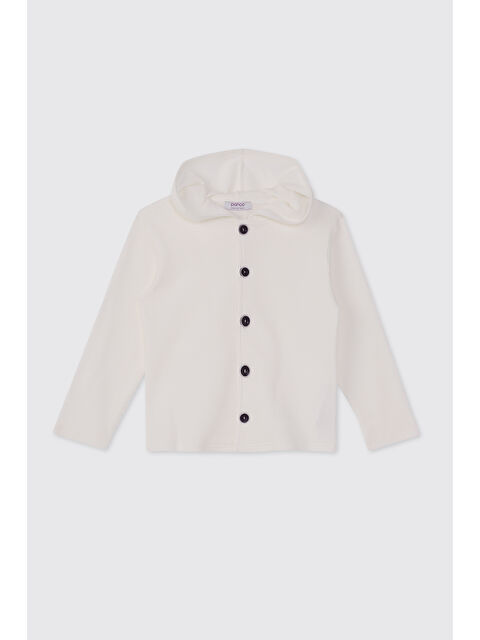Panço Erkek Çocuk Kapüşonlu Beyaz Örme Ceket - S000525968-20063