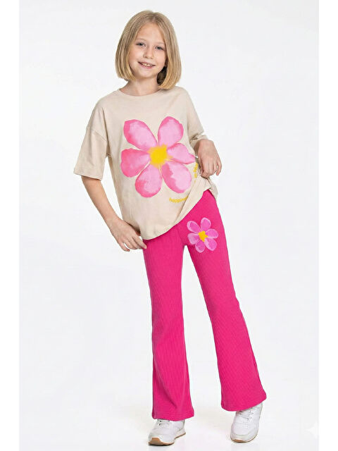 Modanino Kız Çocuk Papatya Baskılı-Taytlı Alt-Üst Takım 4-10 Yaş 12548 - S000522581-18686