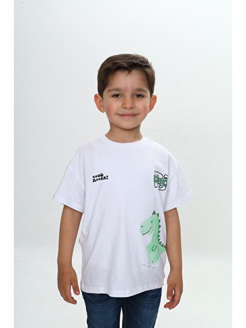 Toontoykids Erkek Çocuk Dinozor Yazı Baskılı Tişört - S000375953-20063