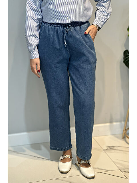 Remsa Kadın Beli Lastikli Jean Pantolon 16182 Mavi - S000504156-17234