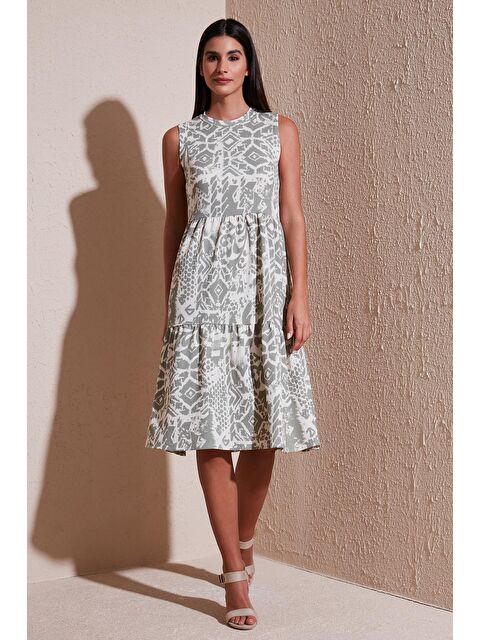 Lela Desenli Regular Fit Kolsuz Elbise 5865731 - S000159695-17346