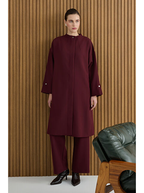 AKER Bordo Rayon Viscon Pantolon