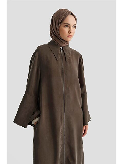 ARMİNE Çift Manşetli Ferace 25Y8306 Kakao - S000402722-19413
