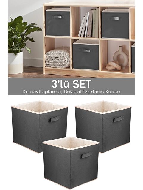Meleni Home 3 lü Dolap Içi Düzenleyici   Çamaşır Oyuncak Saklama Kutusu Sepet Organizer 33x30x30 - S000387388-20600