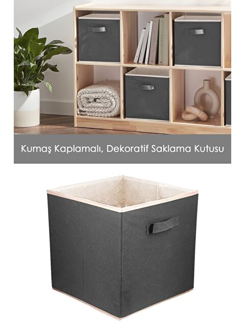 Meleni Home Dolap içi Düzenleyici   Çamaşır Oyuncak Saklama Kutusu Sepet Organizer 33x30x30 1 Adet - S000387387-20600