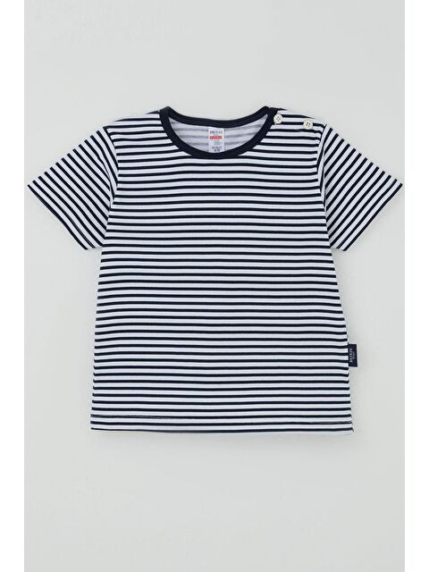 Breeze Erkek Çocuk Tişört Patlı Çizgili Beyaz (1-3 Yaş)