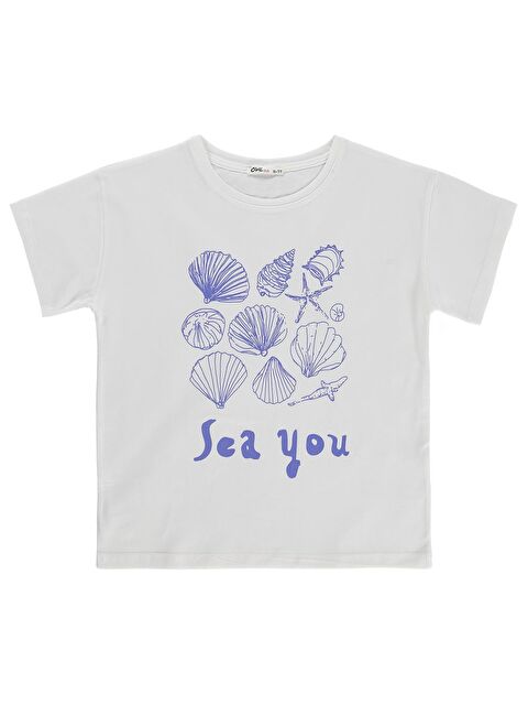 Civil Girls See You Baskılı 10-13 Yaş Tişört - Kırık Beyaz