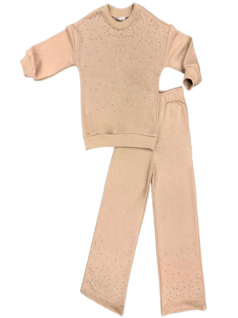 Modanino Kız Çocuk 3 İplik Taş Detaylı Alt-Üst Takım 4-12 Yaş 12346 - S000467032-26429