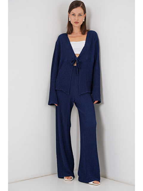 Bigdart Kadın Örme Bluz Pantolon İkili Takım 30052 - Lacivert - S000440247-21164