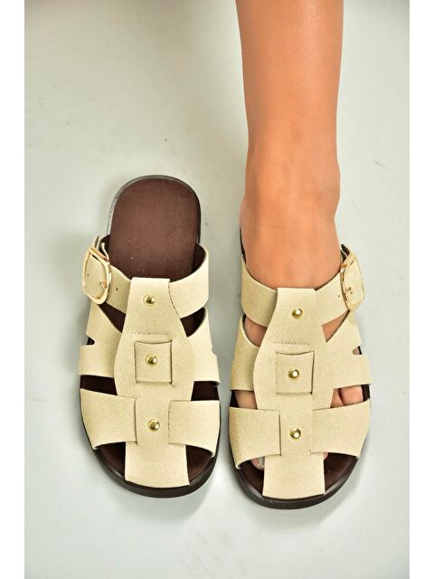 Fox Shoes Bej Kadın Terlik U458334202 - S000422405-19928