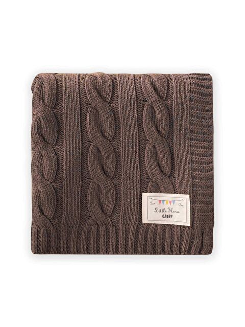 CİGİT Saç Örgü Triko Battaniye 80X100 Cm (+/-5 Cm) Vizon - S000432825-26429