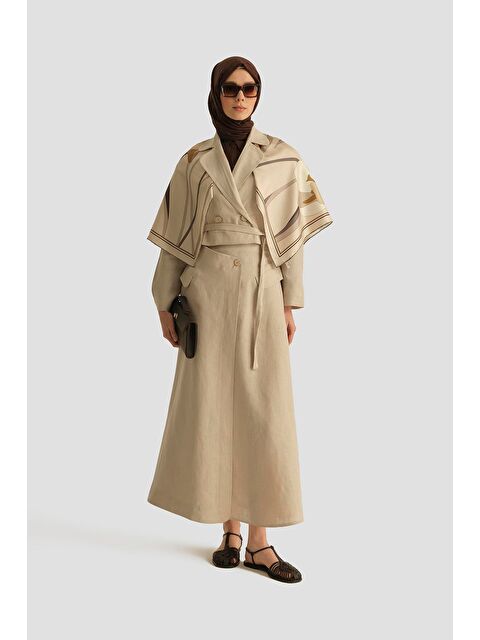 ARMİNE Kruvaze Detaylı Keten Takım 25Y6011 Naturel - S000368313-19928