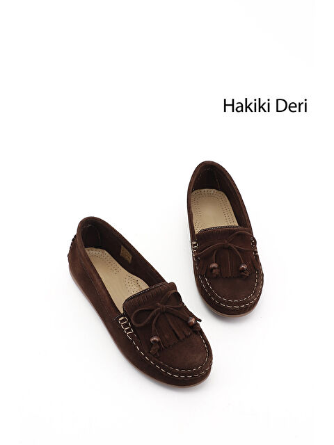GÖNDERİ(R) Kadın AÇIK KAHVERENGİ Fiyonklu Hakiki Deri Comfort Loafer