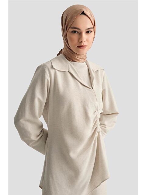 ARMİNE Pantolon Etekli Rahat Takım 25Y6033 Taş - S000498354-19928