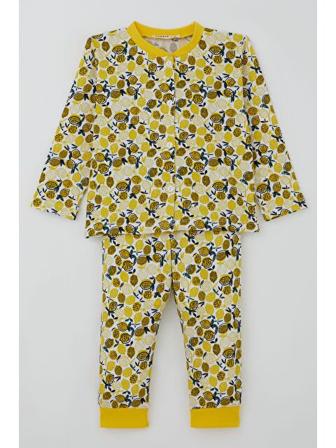 Breeze Kız Bebek Pijama Takımı Limon Bahçesi Sarı (4 Ay-1 Yaş) - S000527040-20072