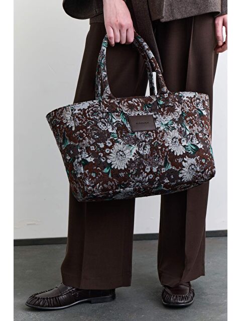 Manuka Jakar Desenli Tote Çanta Kahverengi - S000498180-19413