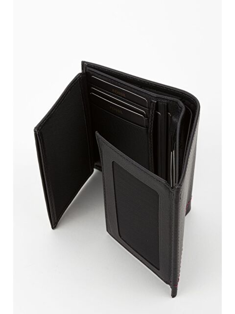 FOSSİL Kutulu Hakiki Deri Dikey Dikişli Siyah El Portföyü Kartlık Cüzdan - S000373236-19351