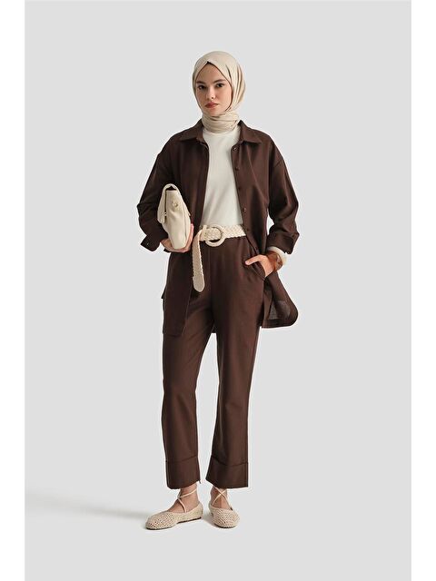 ARMİNE Keten Basic Takım 25Y6036 Kakao - S000498217-19413