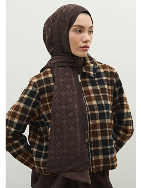 Fresh Scarfs OSLO PAMUK FLOŞ JAKARLI ŞAL ACI KAHVE - S000517290-28102