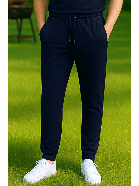 Remsa Paçası Düz Beli Lastikli 3 Cepli Erkek Eşofman Altı 5740 Lacivert - S000504167-21164