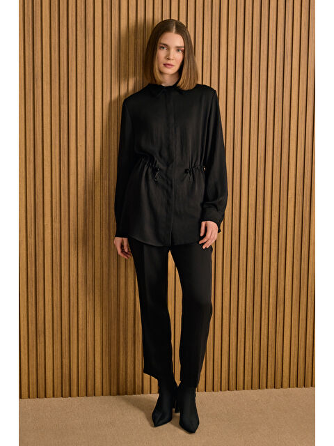 AKER Beli Lastik Ayarlı Lyocell Tunik - S000479396-19351