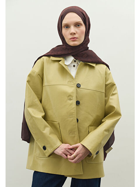 Fresh Scarfs OSLO PAMUK FLOŞ JAKARLI ŞAL KIZIL KAHVE - S000517290-19957