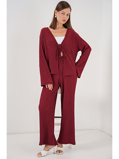 Bigdart Kadın Örme Bluz Pantolon İkili Takım 30052 - Bordo - S000440247-19951