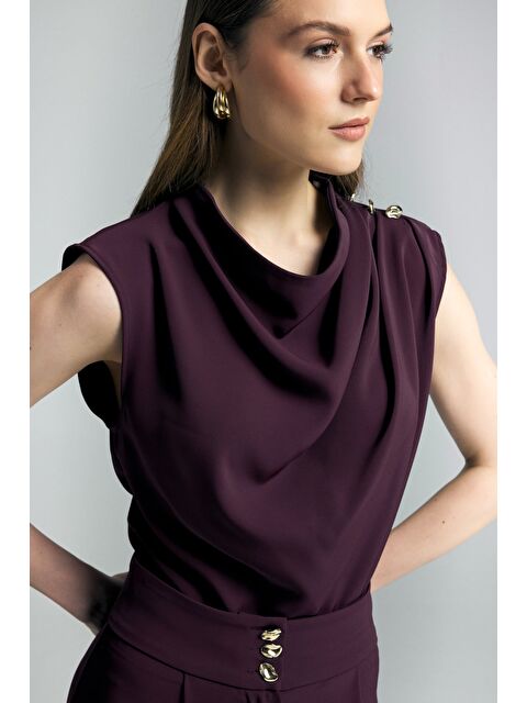 SATEEN Talia Bluz - Mürdüm