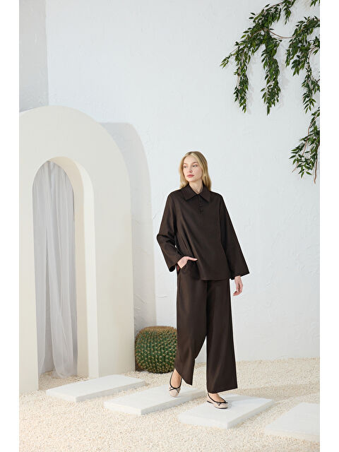 AKER Kahverengi Suet Pantolon