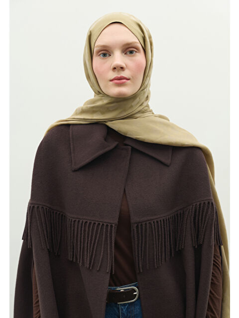 Fresh Scarfs OSLO PAMUK FLOŞ JAKARLI ŞAL VİZON - S000517290-26429