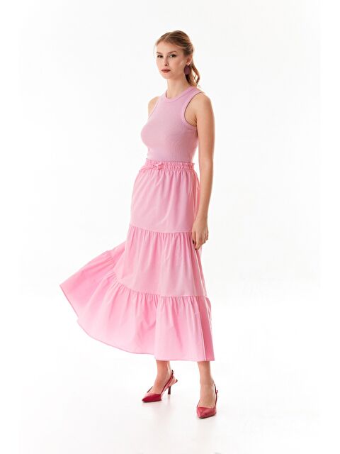 Fullamoda Terikoton Kumaş Fırfırlı Etek - S000350574-20024