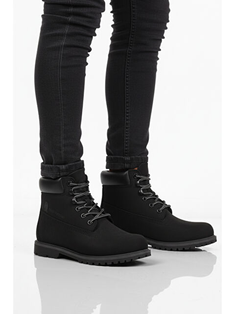 Ayakmod Siyah Nubuk Hakiki Deri Kaymaz Taban Unisex Bot Empresa G - S000485927-19351