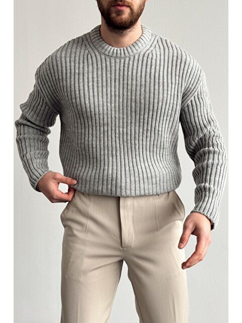 Tarz Cool Erkek Fitilli Örme Regular Triko Kazak