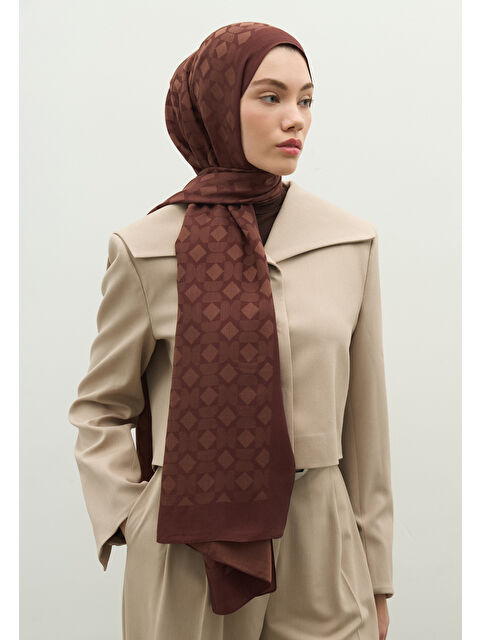 Fresh Scarfs OSLO PAMUK FLOŞ JAKARLI ŞAL AĞAÇ KABUĞU - S000517290-19413