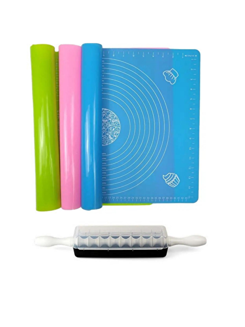 Kitchen Design Lab 2'li Set 45x65 cm Silikon Hamur Açma Matı ve 9 Bıçaklı Mantımatik - S000434796-23173