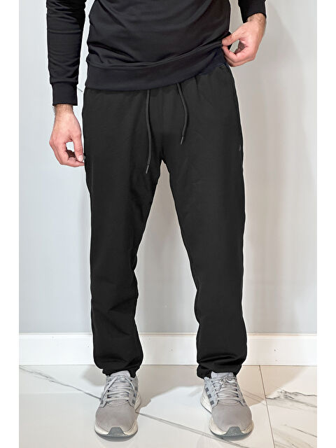 Remsa Paçası Düz Beli Lastikli 3 Cepli Erkek Eşofman Altı 24704 Siyah - S000351393-1720