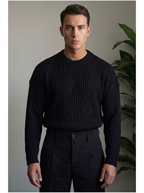 Tarz Cool Erkek Fitilli Örme Regular Triko Kazak