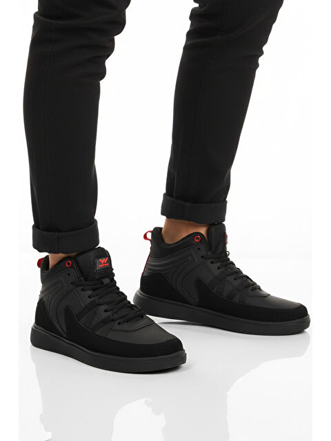 Walkway Siyah Hafif Esnek Bağcıklı Erkek Spor Ayakkabı Ferra 2808 M - S000485931-19351